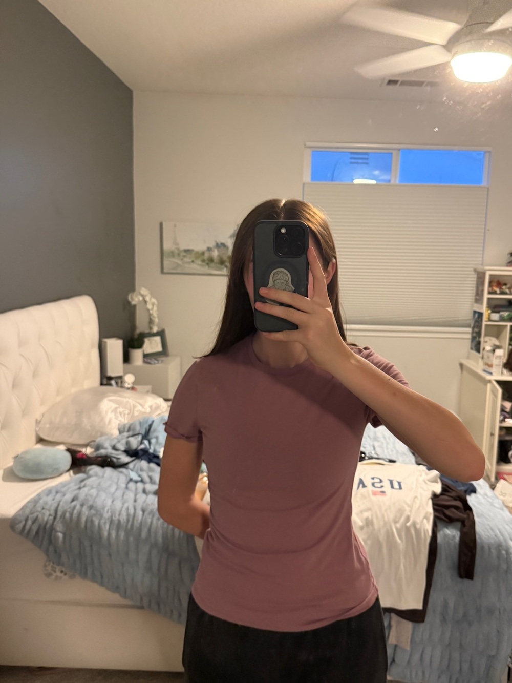 GAP Short Sleeve Crew Tee in Mauve Pink